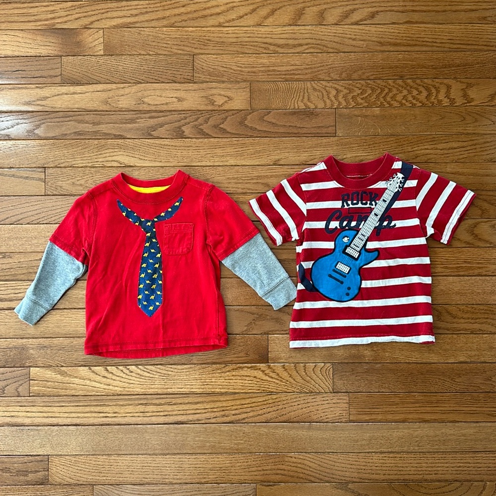 🦖🎸CHILDREN’s PLACE old navy tee shirt bundle 18-24 months dinosaur boys euc
